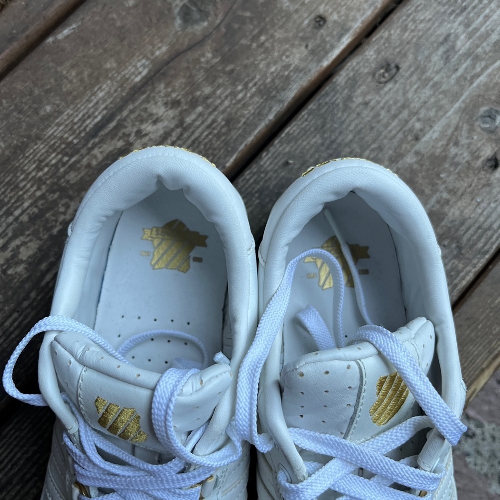 White and Gold Sneakers - Picture 4 of 4